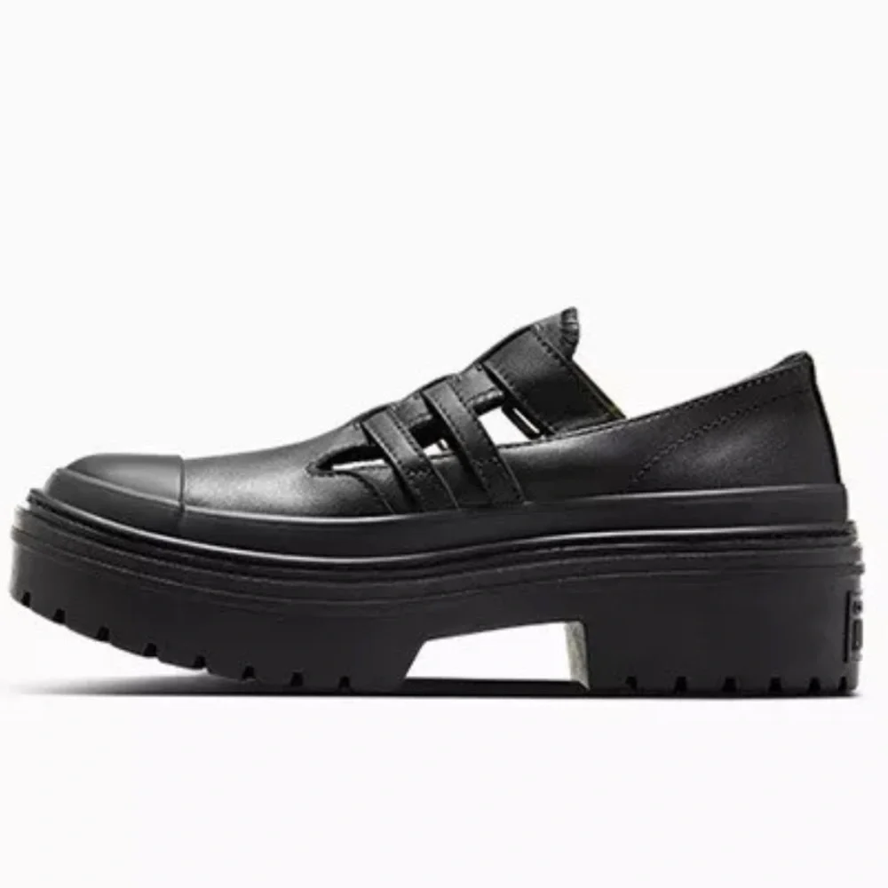 Converse Leather Platform Buckle Mary Jane Shoes